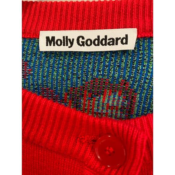 Molly Goddard Sonia Jacquard-Knit Cotton Cardigan in Red - Picture 15 of 15